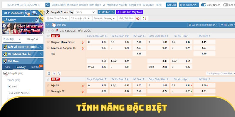 Tính năng đặc biệt của sảnh thể thao SABA
